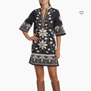 Figue Lynne Floral Embroidered Cotton Dress